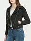 abordables Vestes en simili cuir-Femmes Veste Décontractée Gilet en daim Coupe-vent Chaud Fermeture éclair Avec Poches Mode Moderne Occasionnel Couleur Unie Sortir Week-end Fermeture éclair Régulier Revers en Pointe Coupe régulière