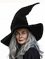 ieftine Pălării de damă-Pălărie de vrăjitoare din catifea pentru femei, pentru Halloween – accesoriu de costum gotic cu vârf ascuțit, potrivit pentru cosplay, petreceri și festivaluri pentru femei