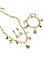 abordables Collar de mujer-Conjunto de joyas navideñas para mujer: collar, pulsera y pendientes de cadena dorada con colgantes de árbol festivo, Papá Noel y medias, divertidos accesorios navideños para atuendos de fiesta