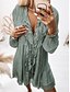 voordelige Vakantiejurken-Dames Mini-jurk Casual jurk Basic Casual Vakantie Dagelijks Normale pasvorm Effen 3/4 mouw V-hals Blozend Roze Grijs Zomer