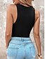 billiga Enkel linne-Dam Camisole linne Ensfärgat Dagligen Ledigt Ärmlös Rund hals Vanliga toppar Dagligen Svart Vit Gul Rodnande Rosa Rubinrött Sommar Vår