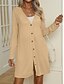 economico Cappotti &amp; Trench-Per donna Giacca Casual Confortevole Traspirante Bottoni Casual Semplice Vacanza Streetwear Casuale Abbigliamento quotidiano Monopetto Lungo Scollo a V Vestibilità regolare Manica Lunga Capispalla