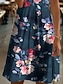 abordables Robes fleuries-Femmes Mini Robe Robe Décontractée Robe T-Shirt Robe d&#039;Été Robe trapèze Vacances Occasionnel Boho Plage Coupe régulière Fleuri Graphique Manche Courte Col en V Rouge Bleu Violet Marron Été Printemps