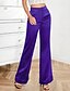 economico gamba larga e vita alta-Per donna Gamba larga Pantaloni Eleganti Streetwear Casual Lunghezza intera Naturale Semplice Elastico in vita Confortevole Streetwear Ferie Abbigliamento quotidiano Rosso violaceo Verde translucido