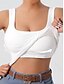 billige Enkel tank topp-Dame Camisole Tank Top Helfarge Daglig Stilfull Fritid Ermeløs Øsehals Vanlige topper Daglig Svart Hvit Rosa Militærgrønn Blå Sommer