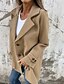 preiswerte Trenchcoats-Damen Winterjacke Mantel Freizeitjacke Warm Bequem Tasche Knöpfe Mode Modern Lässig Einfach Outdoor Straße Ausgehen Einreihig Regulär Steigendes Revers Normale Passform Langarm Oberbekleidung Schwarz