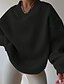 abordables Sudaderas y Sudaderas con Capucha Texturizadas-Mujer Sudadera Sudaderas Plano Ropa de calle Casual Manga Larga Escote en Pico Tops regulares Calle Festivos Noche Retazos Negro Marrón Beige Gris Otoño Invierno