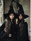 ieftine Pălării de damă-Pălărie de vrăjitoare din catifea pentru femei, pentru Halloween – accesoriu de costum gotic cu vârf ascuțit, potrivit pentru cosplay, petreceri și festivaluri pentru femei