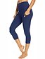 billige Ensfarvede leggings-Dame Slacks Leggins Hyggelige leggings Strømpebukser Atletik Calf-længde Højtaljede Vanlig Sidelommer comfy Balleløft Mavekontrol Yoga &amp; Danse Sko Afslappet / Hverdag Sort Bordeaux Blå Grå Forår
