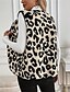 billige Grafikbutik Tanktoppe &amp; Camis-Dame Fleece vest Vest Hold Varm Bekvem Knapper Fleecelinet Mode Moderne Afslappet Leopard I-byen-tøj Weekend Enradet Normal V-hals Regulær Uden ærmer Overtøj Abrikos Vinter