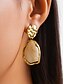 abordables Pendiente de mujer-Pendientes colgantes irregulares de resina para mujer: joyas llamativas de aleación de oro texturizado para fiestas, bodas y atuendos casuales y elegantes.
