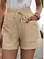 billige Shorts-Dame kinesisk Shorts Mode Gade Basale Korte Høj Talje Vanlig Lomme Elastisk talje comfy Blød Bekvem Elastisk udendørs Gade Hvid Lyserød Blå Kakifarvet Sommer Forår Regulær