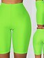 baratos Leggings lisas-Mulheres Calção Collants Esportivo Curto Cintura Alta Tecido Patchwork Confortável Butt Lift Compressão abdominal Ioga Casual / Diário Preto Vermelho Azul Laranja Primavera Outono Magro