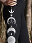 abordables -Mujer Pantalones Polainas Leggings cómodos Ropa de calle Casual Longitud total Alta cintura MOON Cintura elástica Estampado Transpirabilidad Cómodo Elástico Vacaciones Calle Ropa Cotidiana Negro