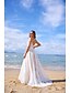 abordables Robes de Mariée-Robes de Mariage Boho à Dos Ouvert A-Ligne Col V Bretelles Fines Sans Manches Traîne Balayage  Brosse en Chiffon Robes de Mariée Avec Franges