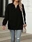 voordelige Textured Hoodies en Sweatshirts-Dames Trui-sweatshirt Sweatshirts Effen Streetwear Casual Lange mouw V-hals Normale tops Straat Feestdagen Uitgaan Zwart Blozend Roze Licht Grijs Licht Blauw Herfst Winter