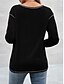 abordables T-shirt uni-Blouse femme couleur unie élégante décontractée col rond à manches longues tops réguliers quotidiens patchwork noir rose vin kaki bleu clair automne préautomne