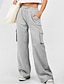 abordables pantalon cargo femme-Femmes Pantalons Cargo Slacks Streetwear Occasionnel Longueur complète Naturel Uni Avec Poches Conception à cordon élastique Confortable Rue Fête Tenue quotidienne Gris foncé Abricot Gris Noir Automne