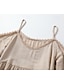 voordelige Boho-jurken-Dames Mini-jurk Boho-jurk Westerse kleding Klassiek Modern Buiten Vakantie Dagelijks Normale pasvorm Effen Lange mouw Spaghettibandjes Abrikoos Zomer