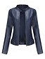economico Giacche da Donna-Per donna Giacca in Ecopelle Confortevole Tasca Cerniera completa Moda Stile da Strada Semplice All&#039;aperto Casual Quotidiano Regolare Collo alla coreana Vestibilità regolare Manica Lunga Capispalla