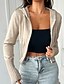 billige Teksturert hettegensere og sweatshirt-Dame Hettegensere med glidelås Hettegensere عادي Gatemote Fritid Langermet Med hette Vanlige topper Ferie Ut på byen Glidelås Beige Høst Vinter