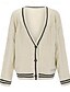 abordables Cardigans et vêtements d&#039;extérieur-Femmes Pull Cardigan Mode Streetwear Quotidien Etoile Côtelé Col en V Tricoté manche longue Hauts Réguliers Tricoter Fête Sortir Week-end Noir Rouge Automne Hiver