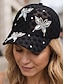 abordables Chapeaux pour femmes-Casquette de baseball en maille respirante à strass floraux pour femme - design papillon élégant, idéale pour les loisirs de mode, les activités de plein air et les fêtes
