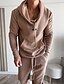 billiga träningsoverall och luvtröja för män-Herr Huvtröja Träningsoverall Aprikos Svart Brun Grön Huva Slät Jacquard Ficka 2 st Sport &amp; Utomhus Dagligen Helgdag Polyester Streetwear Grundläggande Ledigt Vår Höst Kläder Pull Tröjor