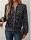 Χαμηλού Κόστους τζάκετ bomber-Γυναικεία Casual Jacket Διατηρείτε Ζεστό Γρήγορο Στέγνωμα Φερμουάρ Τσέπη Κομψό Μοντέρνα Καθημερινά Απλός Λεοπάρ Διακοπές Causal Καθημερινά Αργίες Κανονικό γιακά μπέιζμπολ Κανονικό Μακρυμάνικο