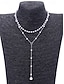 abordables Collar de mujer-Collar con colgante de perlas en capas para mujer: elegante cadena de aleación en tono dorado con detalles de perlas de imitación para eventos formales, bodas y fiestas nocturnas.