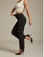ieftine Pantaloni-Pentru femei Bootcut Vacanță Epocă Stilul etnic Lungime totală Talie Înaltă Culoare solidă Înaltă Elasticitate Oficial În aer liber Birou Negru Primăvară, toamnă, iarnă, vară Slim Fit