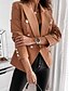 economico Blazer e Completi-Per donna Blazer Confortevole Traspirante Tasca Casual Semplice Formale Ufficio Streetwear Casuale Doppiopetto Regolare Collo ripiegato Vestibilità regolare Manica Lunga Capispalla Nero Blu Fucsia