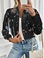 preiswerte Bomberjacke-Damen Freizeitjacke Warm Schnelltrocknend Reißverschluss Tasche Elegant Mode Täglich Einfach Blumen Urlaub Lässig Täglich Ferien Kurz Baseball-Kragen Normale Passform Langarm Oberbekleidung Schwarz