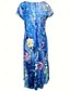 preiswerte Blumenkleid-Damen Maxikleid Etui-Kleid T-Shirt-Kleid Lässig Boho Hochzeitsgast Täglich Date Blumen Grafik Langarm Rundhalsausschnitt Blau Grün Grau Frühling Herbst Winter