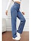 voordelige wijde pijpen en hoge taille-Dames Breed Been Chinese Modieus Streetwear Casual Volledige lengte Hoge taille Effen Kleur Zak Comfortabel Zacht Inelastisch Buiten Straat Zwart donkergrijs Diep Blauw Lichtblauw Zomer Herfst