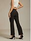 ieftine Pantaloni-Pentru femei Bootcut Vacanță Epocă Stilul etnic Lungime totală Talie Înaltă Culoare solidă Înaltă Elasticitate Oficial În aer liber Birou Negru Primăvară, toamnă, iarnă, vară Slim Fit