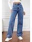 voordelige wijde pijpen en hoge taille-Dames Breed Been Chinese Modieus Streetwear Casual Volledige lengte Hoge taille Effen Kleur Zak Comfortabel Zacht Inelastisch Buiten Straat Zwart donkergrijs Diep Blauw Lichtblauw Zomer Herfst