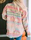 billige casual jakker-Dame Uformell jakke Bekvem Pustende Lomme Knapper Trykt mønster Mote Fritid Geometrisk Feriereise Gate Avslappet Dagligdagstøy Enkeltkneppet Normal Aftæpning Normal Langermet Yttertøy Rosa Rød Blå