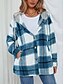 abordables Manteaux d&#039;Hiver-Femmes Veste Décontractée Veste à Capuche Confortable Respirant Boutons Imprimé Occasionnel Plaid Vacances Rue Occasionnel Tenue quotidienne Simple Boutonnage Régulier À capuche Coupe Ample manche