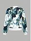 baratos jaqueta bomber-Mulheres Jaqueta Bomber Jaqueta casual Confortável Respirável Zíper Imprimir Casual Floral Férias Rua Casual Roupa Diária Zíper Curto Colarinho Chinês Normal Manga Longa agasalhos Roxo Verde Verão