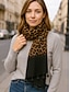 billige Dametørklæder-Dametørklæde med leopardprint og kvaster – blødt og let oversized sjal/wrap med frynser, chik boho-stil til efterår/vinter, afslappede outfits, kontor, rejser og gaveidéer