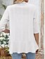 cheap Coats &amp; Trench Coats-Women&#039;s Casual Jacket Comfortable Breathable Ruffle Cut Out Casual Plain Vacation Street Daily Wear Going out Open Front Regular Collarless Regular Fit 3/4 Length Sleeve Outerwear Black White Pink