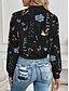 preiswerte Bomberjacke-Damen Freizeitjacke Warm Schnelltrocknend Reißverschluss Tasche Elegant Mode Täglich Einfach Blumen Urlaub Lässig Täglich Ferien Kurz Baseball-Kragen Normale Passform Langarm Oberbekleidung Schwarz