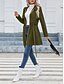 voordelige Winterjassen-Dames Vrijetijdsjas Houd Warm Comfortabel Veters Vetoketju Zak Casual Effen Vakantie Straat Casual Alledaagse kleding Rits Lang Opstaand Slank Lange mouw bovenkleding Zwart Blozend Roze Groen Lente