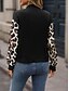 Χαμηλού Κόστους τζάκετ bomber-Γυναικεία Casual Jacket Διατηρείτε Ζεστό Γρήγορο Στέγνωμα Φερμουάρ Τσέπη Κομψό Μοντέρνα Καθημερινά Απλός Λεοπάρ Διακοπές Causal Καθημερινά Αργίες Κανονικό γιακά μπέιζμπολ Κανονικό Μακρυμάνικο