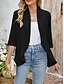 cheap Coats &amp; Trench Coats-Women&#039;s Casual Jacket Comfortable Breathable Ruffle Cut Out Casual Plain Vacation Street Daily Wear Going out Open Front Regular Collarless Regular Fit 3/4 Length Sleeve Outerwear Black White Pink