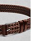 cheap Men&#039;s Belts-Men&#039;s Genuine Leather Braided Belt – Classic Woven Design with Polished Buckle, Durable and Adjustable Waist Accessory for Casual, Business and Golf Outfits
