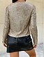 preiswerte Freizeitjacken-Damen Freizeitjacke Alltagskleidung Pailletten Feste Farbe Cool Regular Fit Oberbekleidung Langarm Frühling Rotgold S