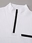 economico Polo Classico da Uomo-Per uomo Magliette Polo a Nido d'Ape Polo con zip Casuale Ferie Zip a un quarto Manica Corta Moda Essenziale Semplice Zip a un quarto Estate Primavera Vestibilità regolare Nero Bianco Blu marino