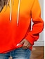 tanie Halloween bluza i hoodie-Damskie Bluza z kapturem i bluzą Graficzny Wzór tie-dye Moda Codzienny Nadruk Długi rękaw Kaptur Zwykłe topy Ulica Na co dzień Ściągana na sznurek Nadruk Niebieski Pomarańczowy Jesień Zima